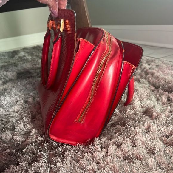 LOUIS VUITTON - Vintage Pont Neuf PM Ventian Red Epi Leather Hand Bag Purse - Picture 5 of 10